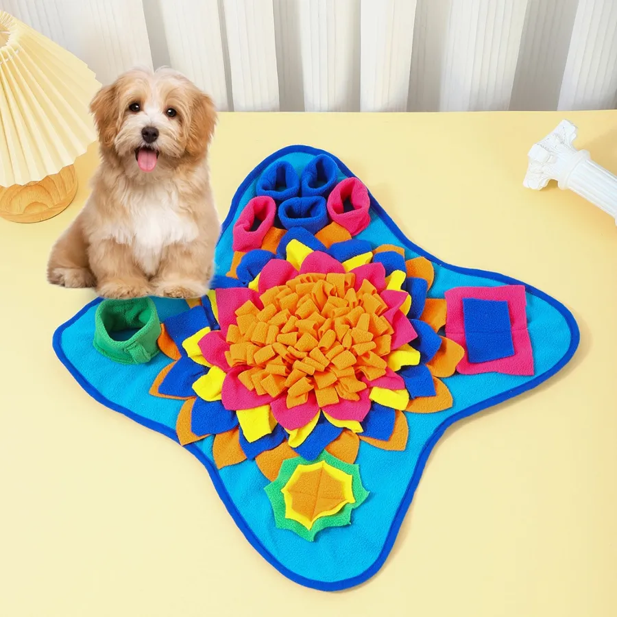 Dog beside the Ocean blue-base snuffle mat colorway